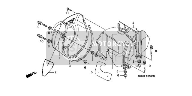 Honda SH50 2001 Copertura della ventola/Sindone per un 2001 Honda SH50